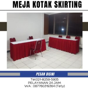 Tempat Sewa Meja Kotak Skirting Cantik Cikarang Bekasi