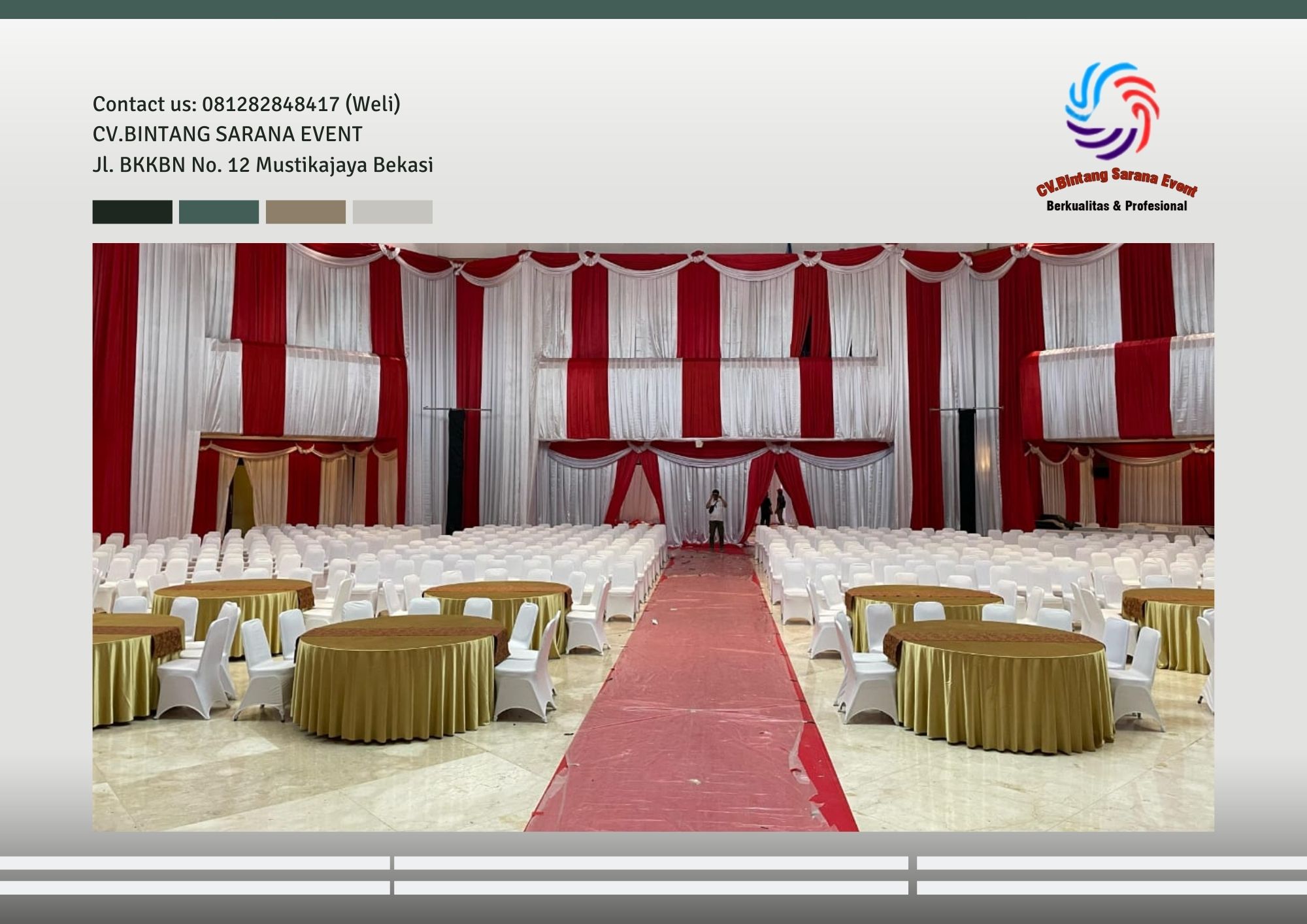 Sewa Meja Bulat Atau Bundar Cover Gold Diameter 120cm Area Jakarta