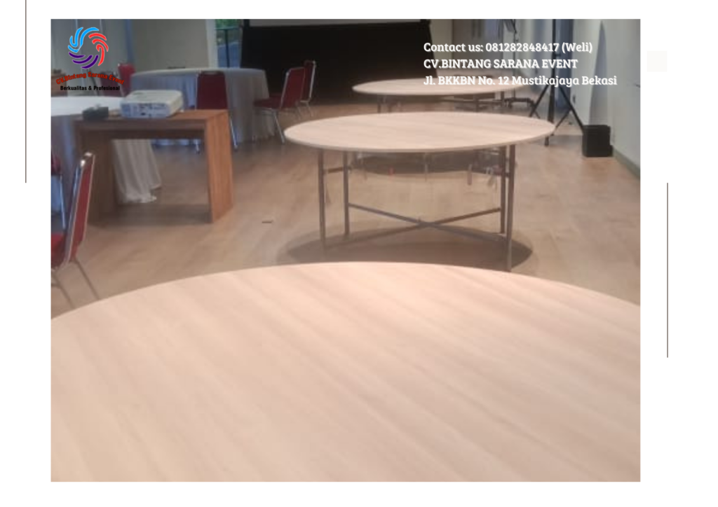 Sewa Round Table Multiplek Kaki Silang Beragam Diameter di Jakarta Sewa Round Table Multiplek Kaki Silang Beragam Diameter di Jakarta