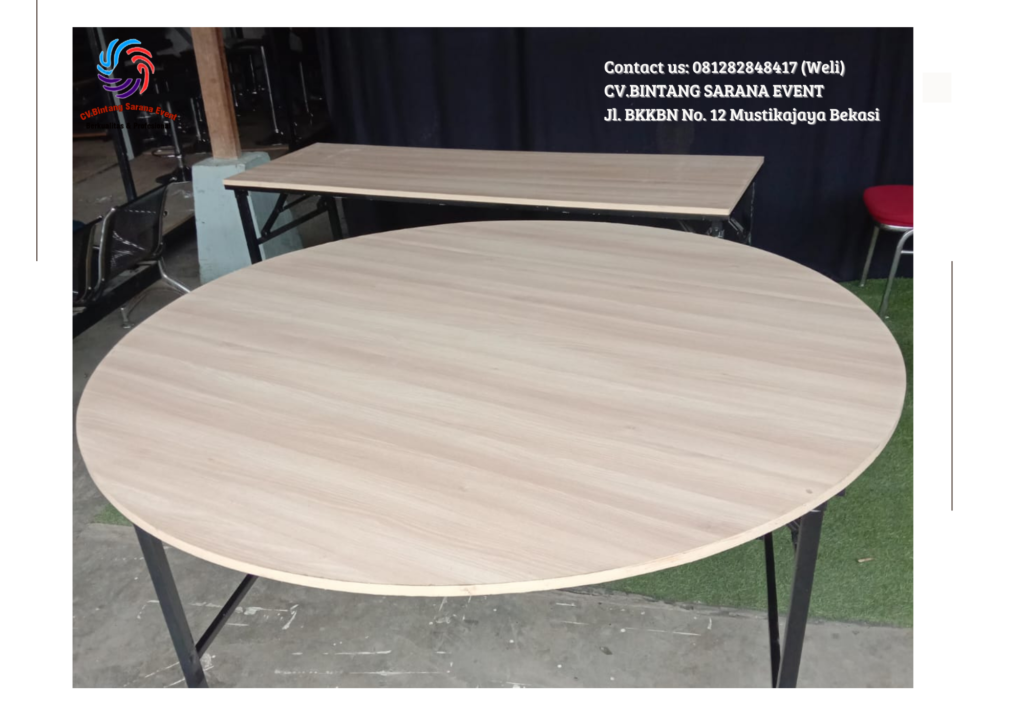 Sewa Round Table Multiplek Kaki Silang Beragam Diameter di Jakarta Sewa Round Table Multiplek Kaki Silang Beragam Diameter di Jakarta