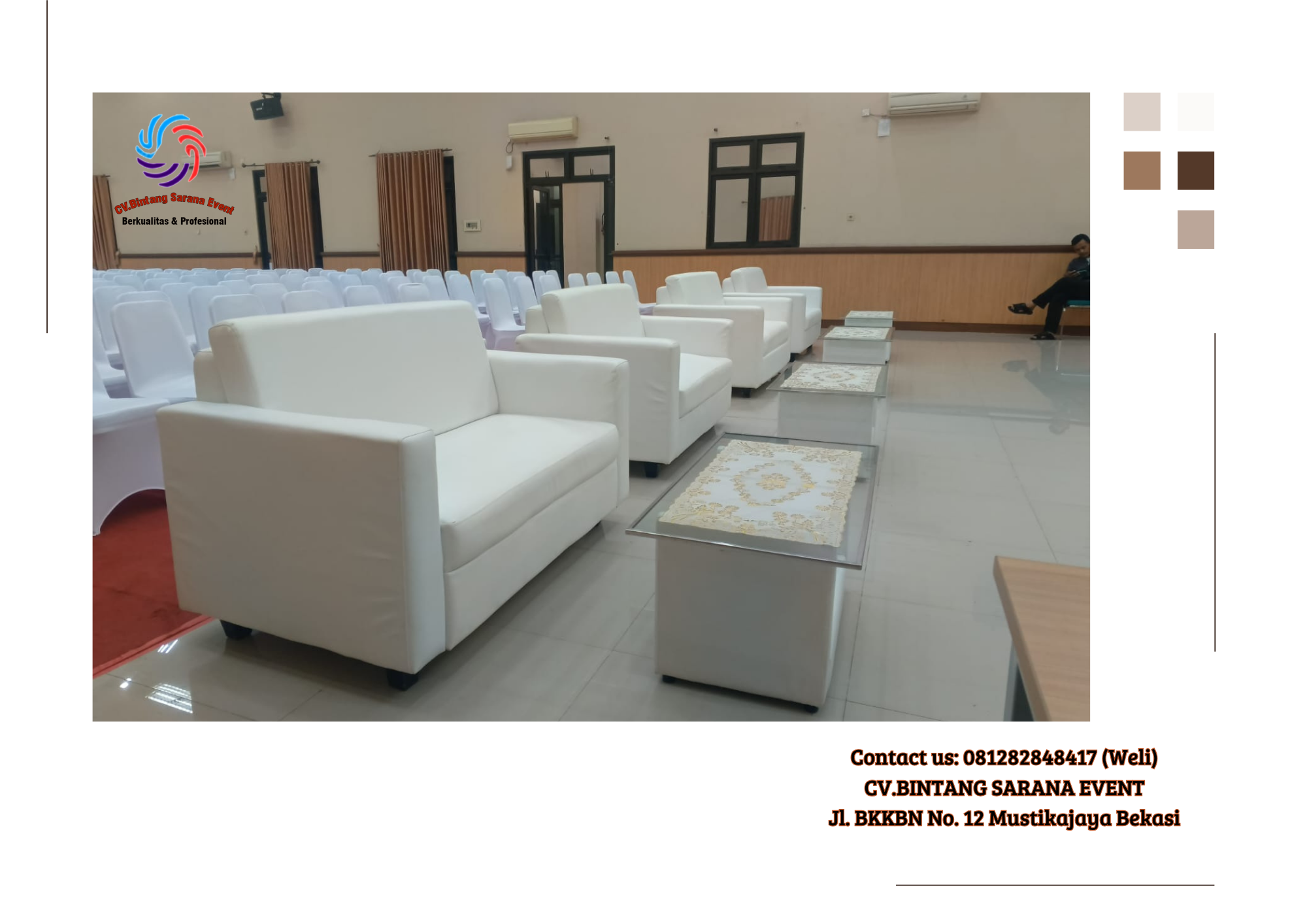 Pusat Sewa Sofa Double Putih Type Kotak Minimalis Bogor