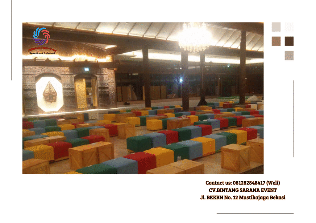 Rental Kursi Puff Kotak Cover Beragam Warna Jakarta