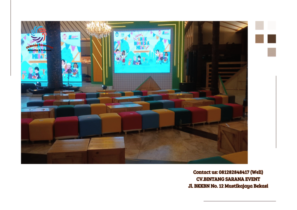 Rental Kursi Puff Kotak Cover Beragam Warna Jakarta