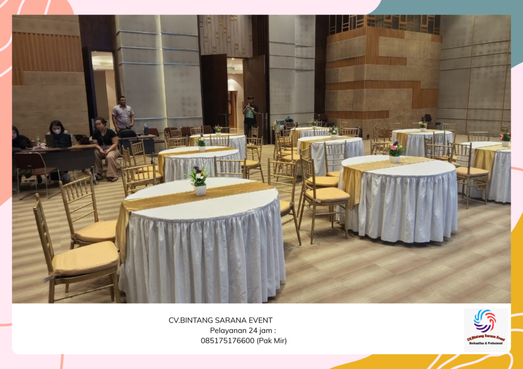 Rental Meja Jakarta Lengkap Taplak Dan Topping