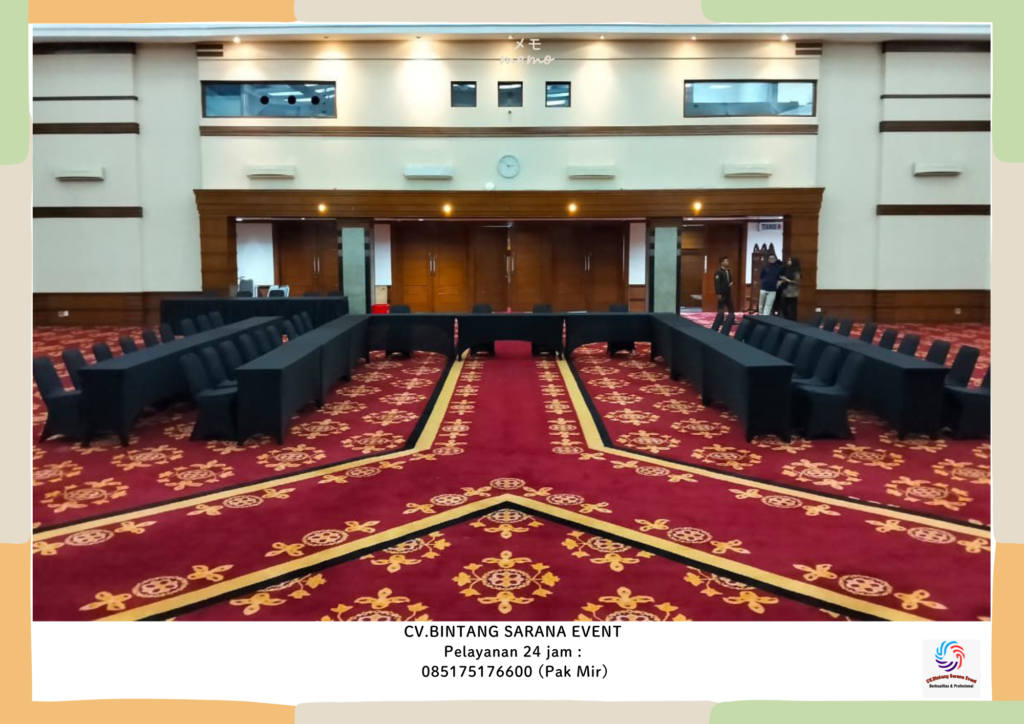 Jasa Sewa Meja IBM Dan Kursi Cover Hitam Area Jakarta