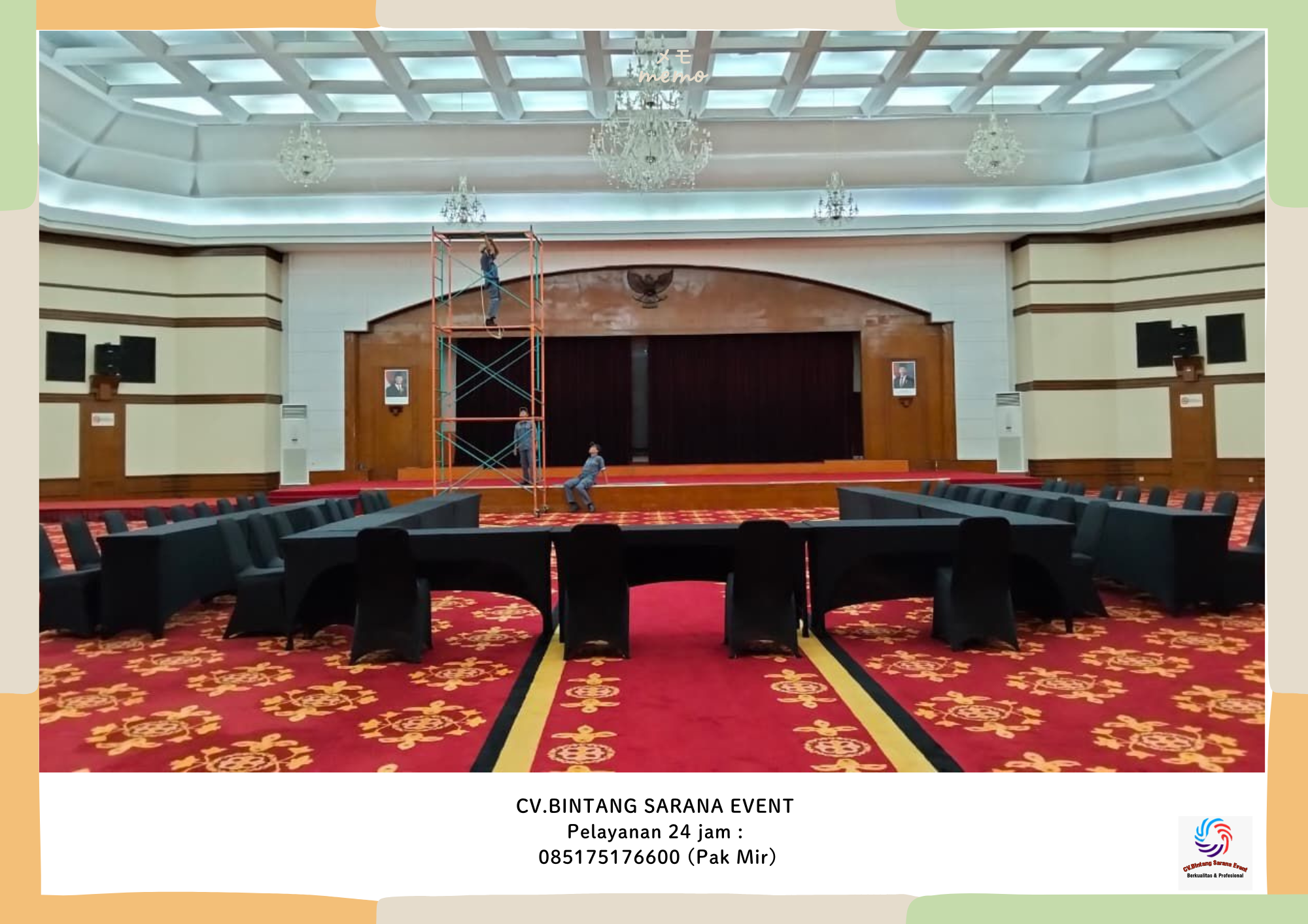 Jasa Sewa Meja IBM Dan Kursi Cover Hitam Area Jakarta