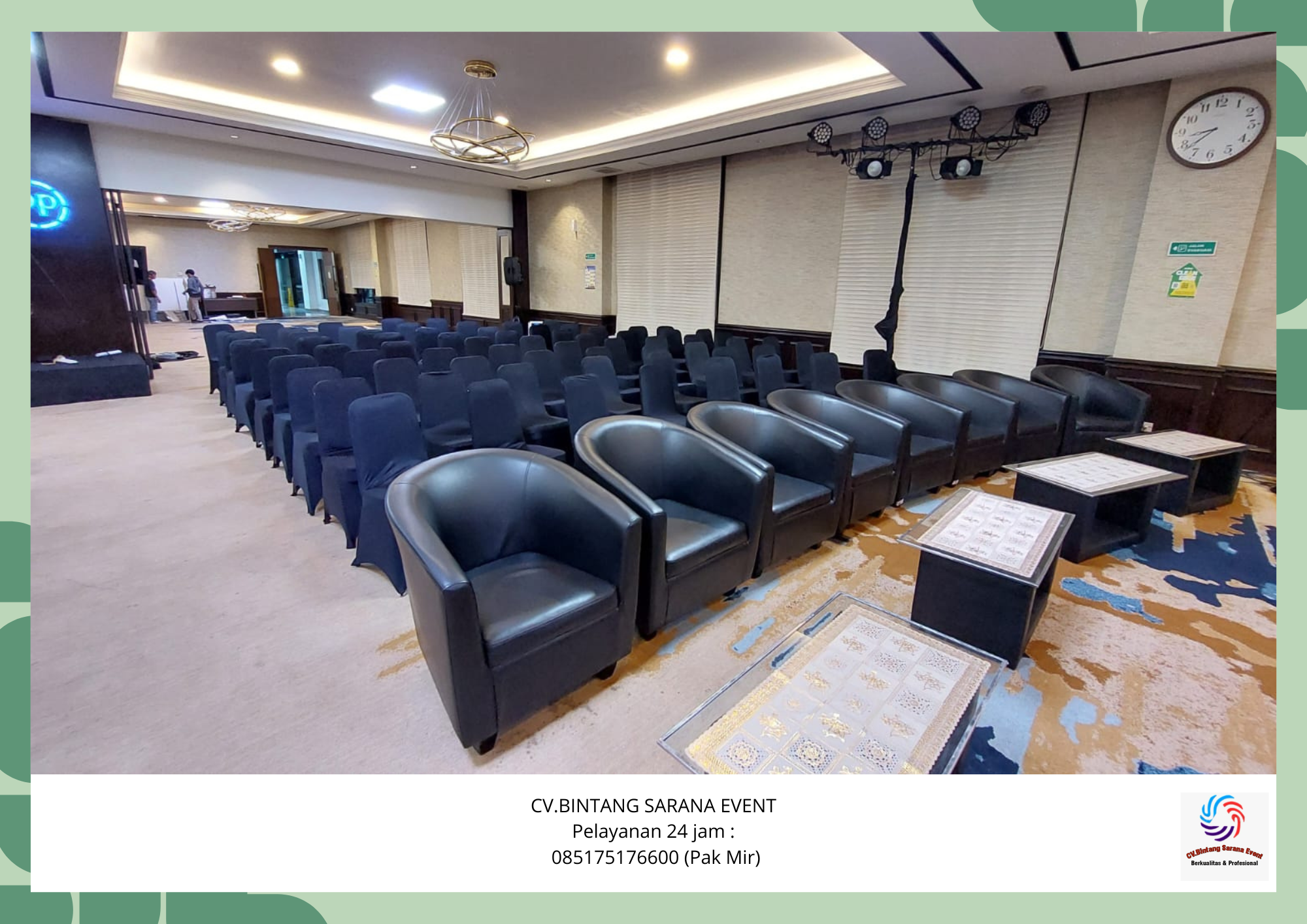 Sewa Sofa Oval Hitam Area Bekasi