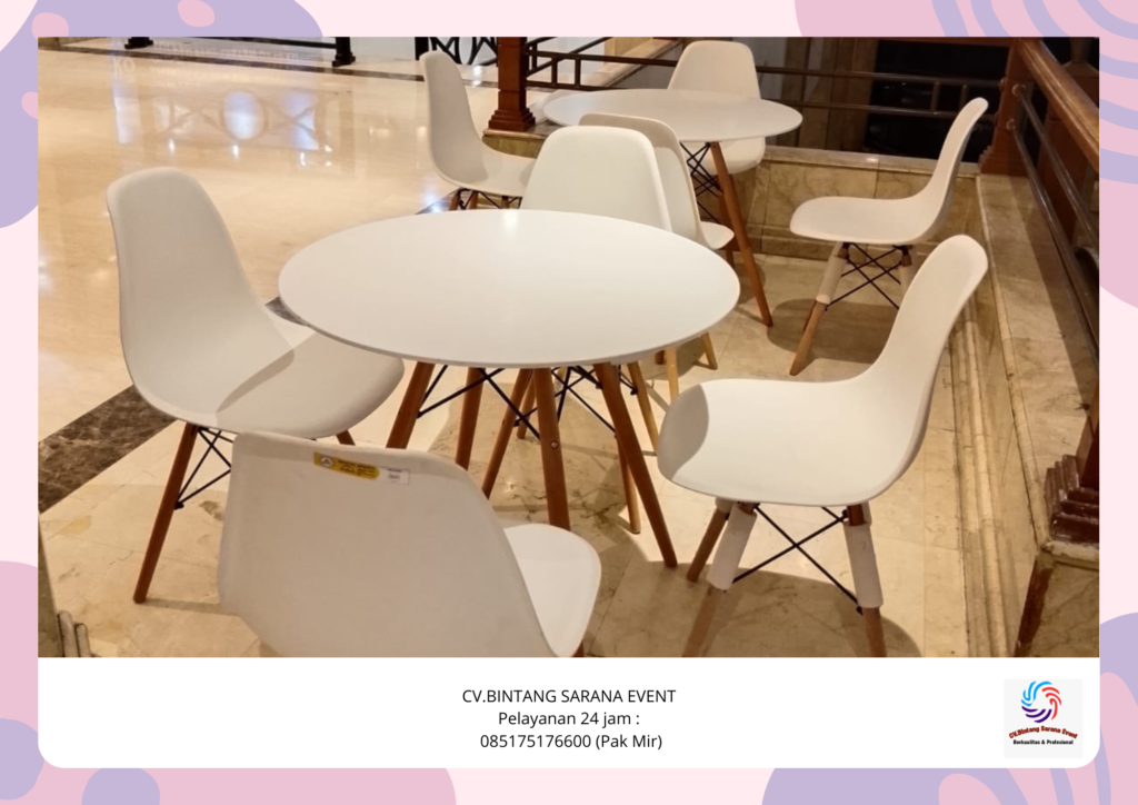 Jasa Rental Meja Dirmy Dan Kursi Scramble Putih Bandung
