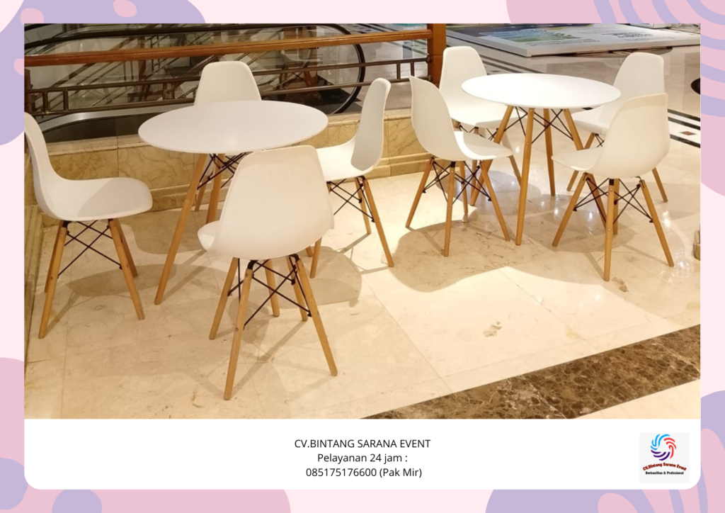 Jasa Rental Meja Dirmy Dan Kursi Scramble Putih Bandung