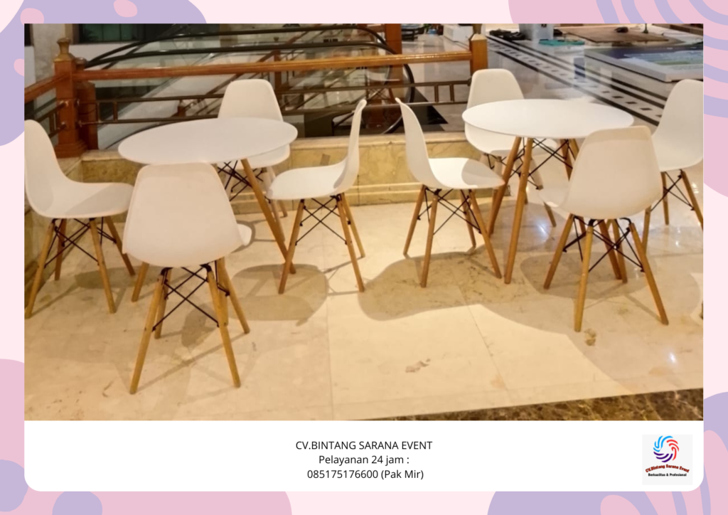 Jasa Rental Meja Dirmy Dan Kursi Scramble Putih Bandung