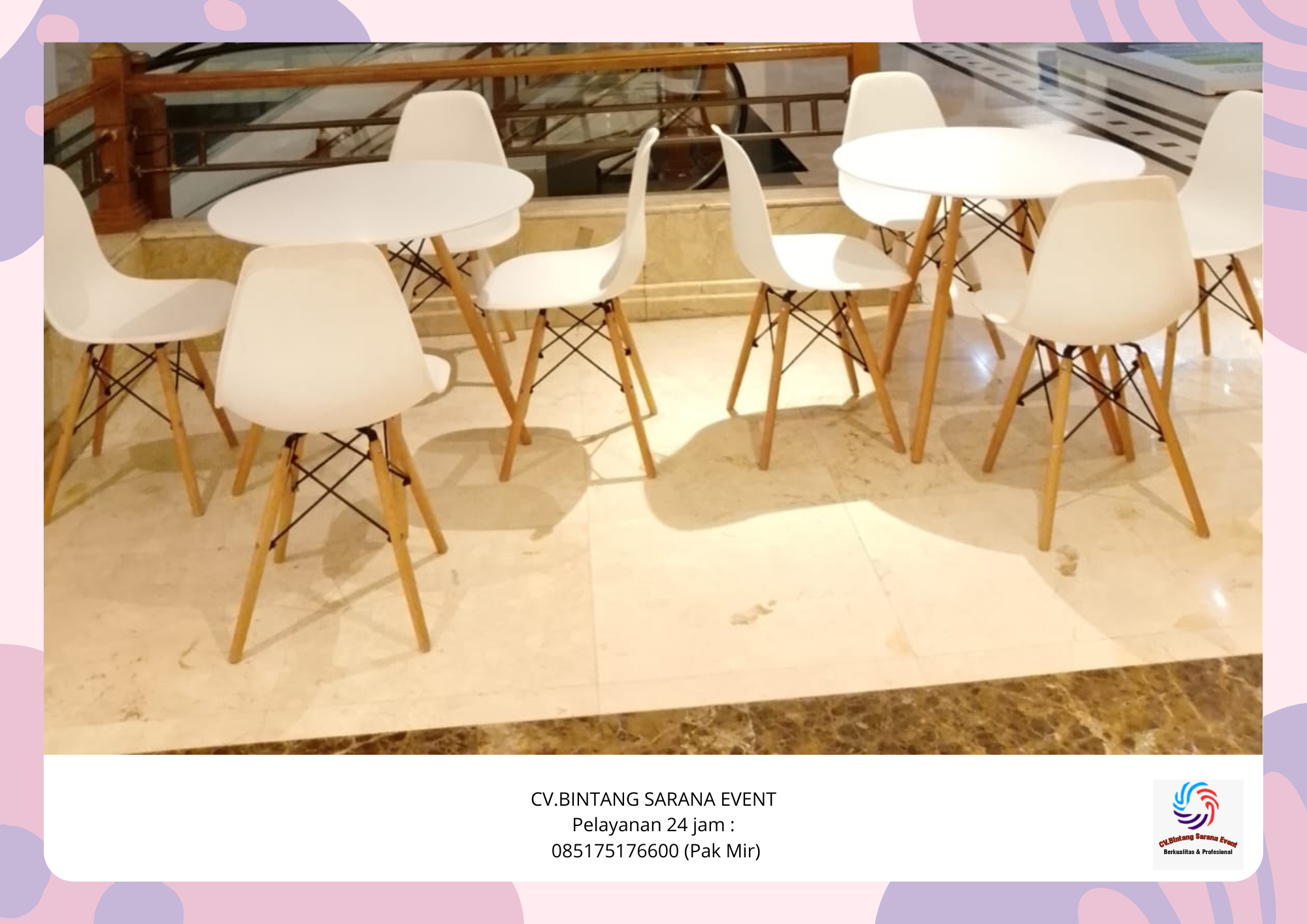 Jasa Rental Meja Dirmy Dan Kursi Scramble Putih Bandung