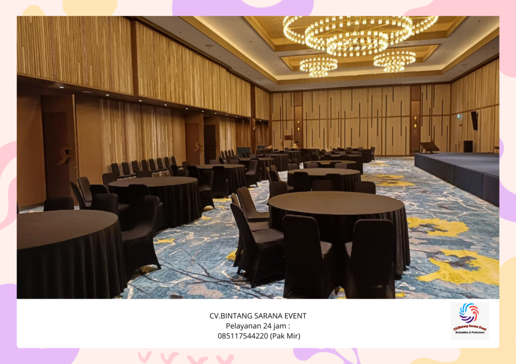 Jasa Sewa Kursi Dan Meja Bulat Full Cover Hitam Bekasi