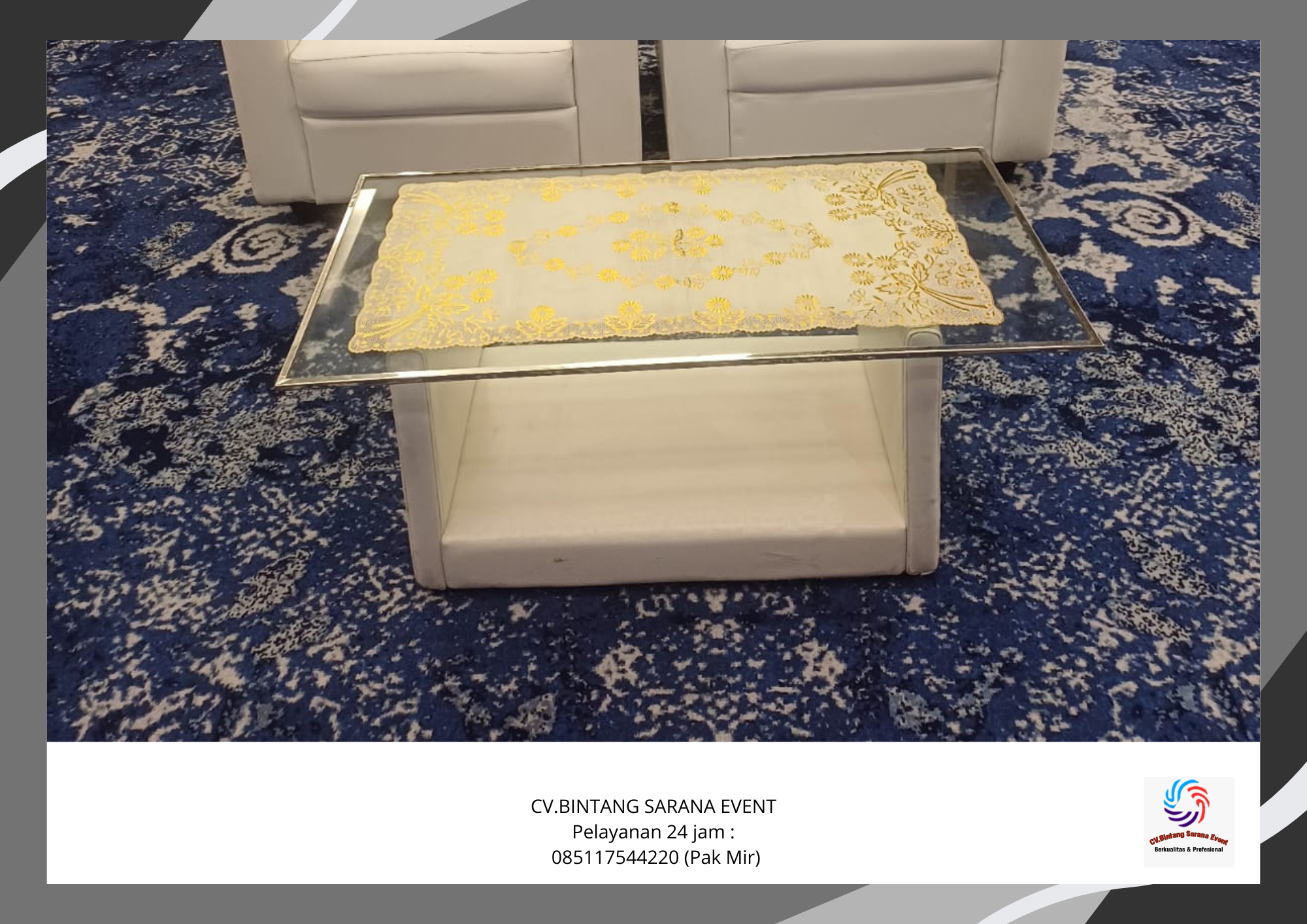 Rental Meja Kaca Berkualitas Siap Pakai Area Cikarang