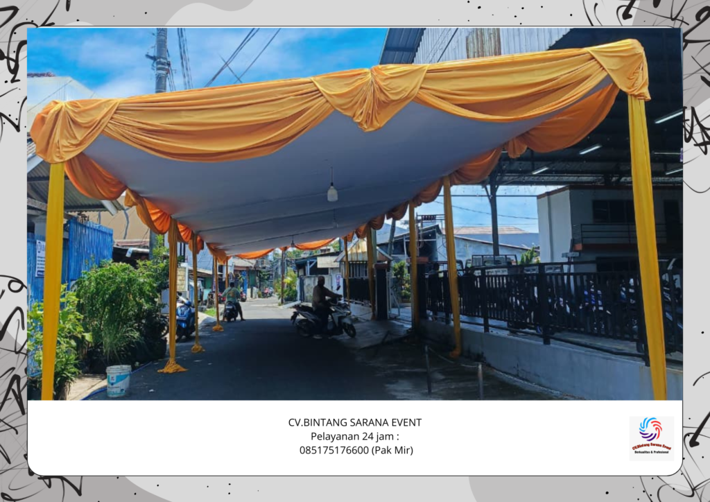 Rental Tenda Plafon Poni Kuning Murah Area Bekasi