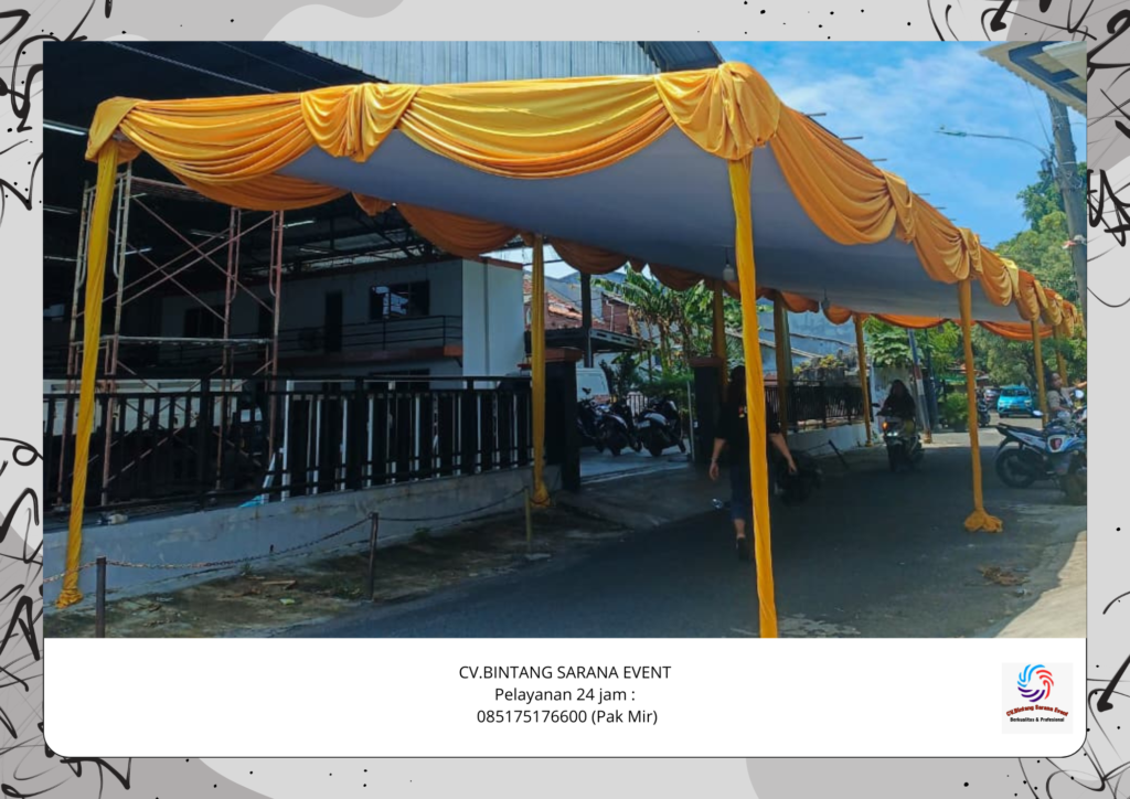 Rental Tenda Plafon Poni Kuning Murah Area Bekasi