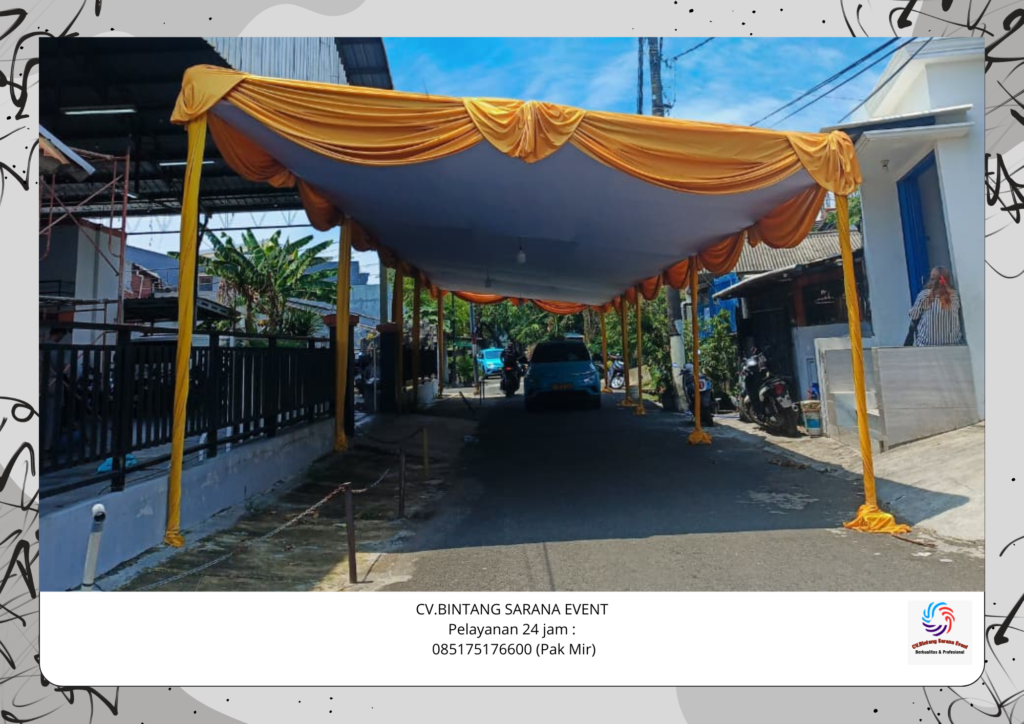 Rental Tenda Plafon Poni Kuning Murah Area Bekasi