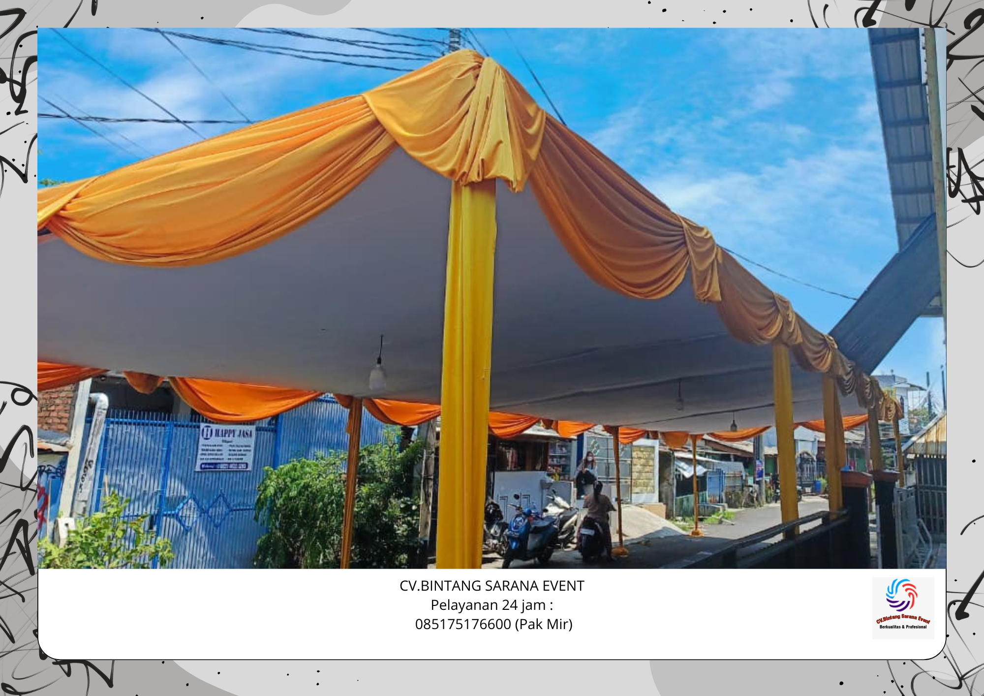 Rental Tenda Plafon Poni Kuning Murah Area Bekasi