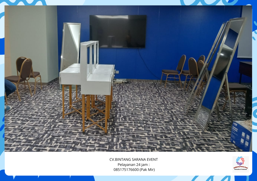 Sewa Meja Kaca Rias Portable Putih Area Bekasi