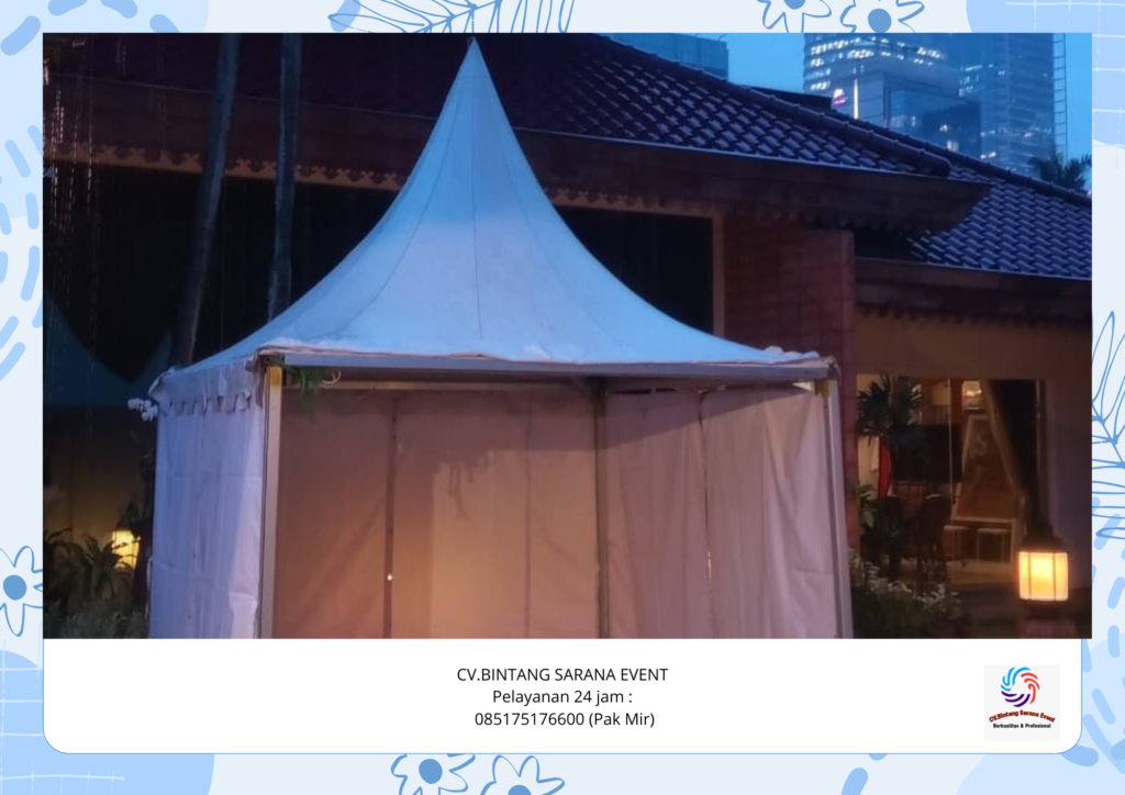 Sewa tenda Type Sarnafil kerucut Putih area depok