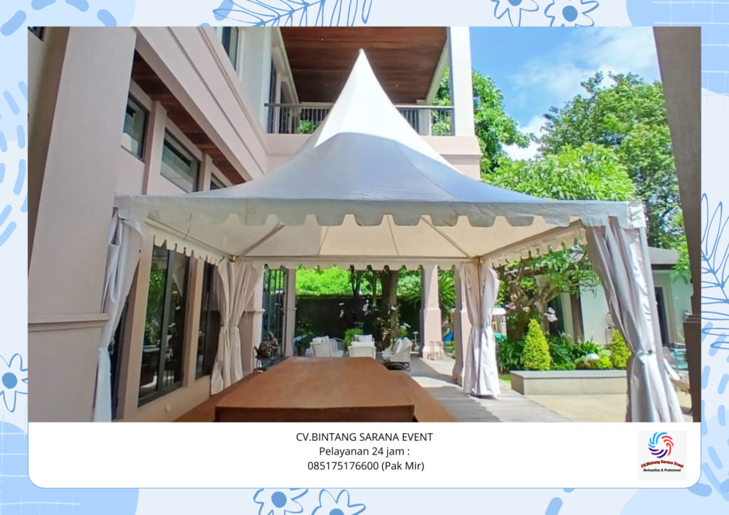 Sewa tenda Type Sarnafil kerucut Putih area depok