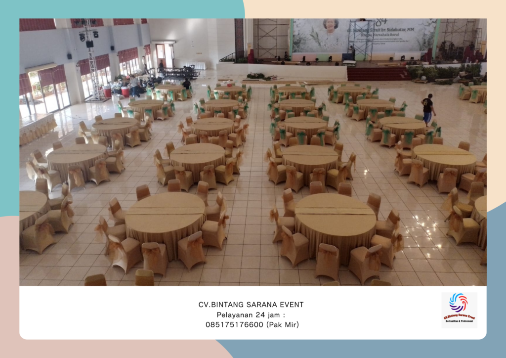 Jasa Sewa Round Table Dan Kursi Set Cover Mewah Bogor