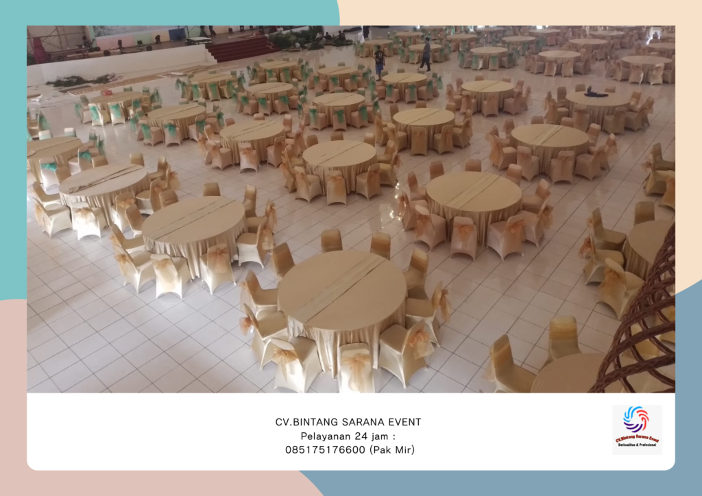 Jasa Sewa Round Table Dan Kursi Set Cover Mewah Bogor