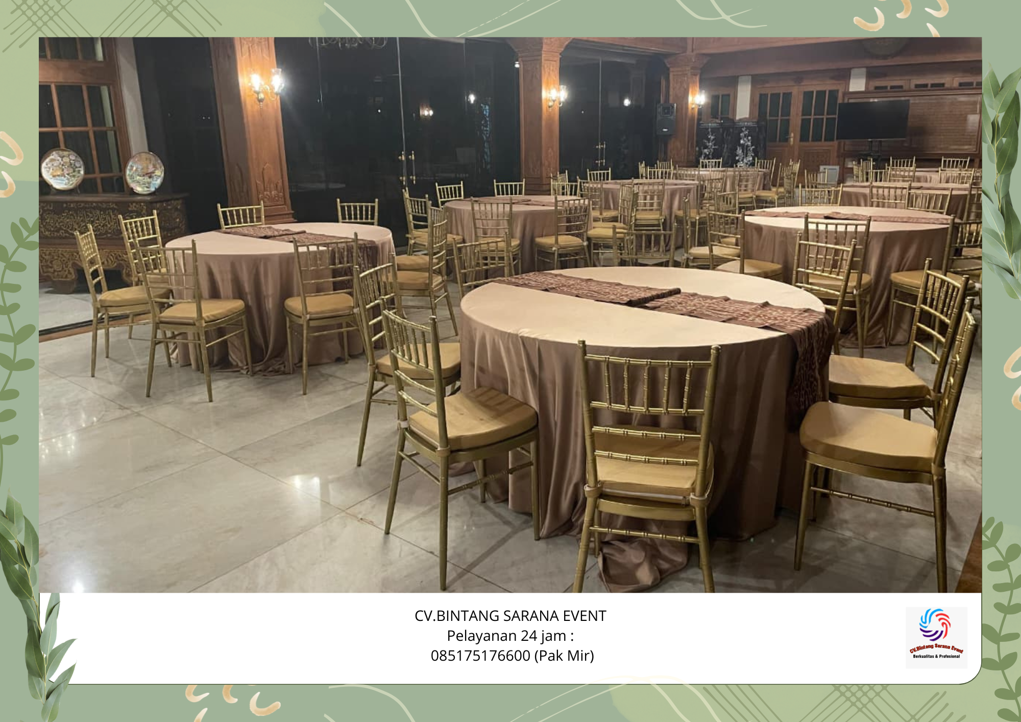 Rental Gold Tiffany Chairs Area Jakarta