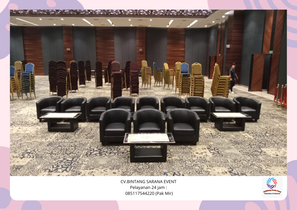 Rental Sofa Oval Hitam Harga Terjangkau Area Bekasi