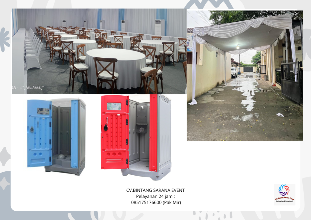 Sewa meja Toilet portable Kursi Dan Tenda Area bogor