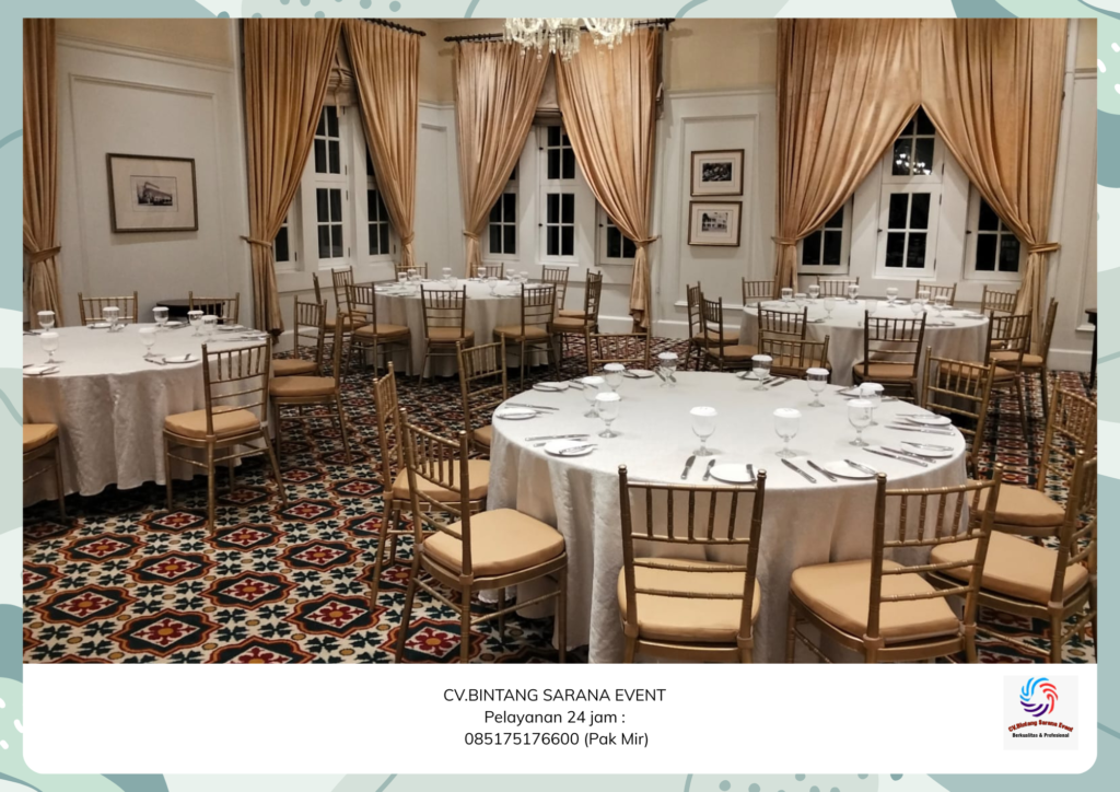 sewa Kursi Tiffany Dan Round table Lengkap Cover Area Karawang