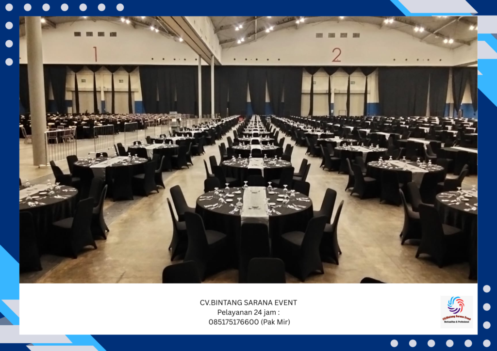 Rental Round Table Dan Kursi Futura Cover Hitam Area BSD