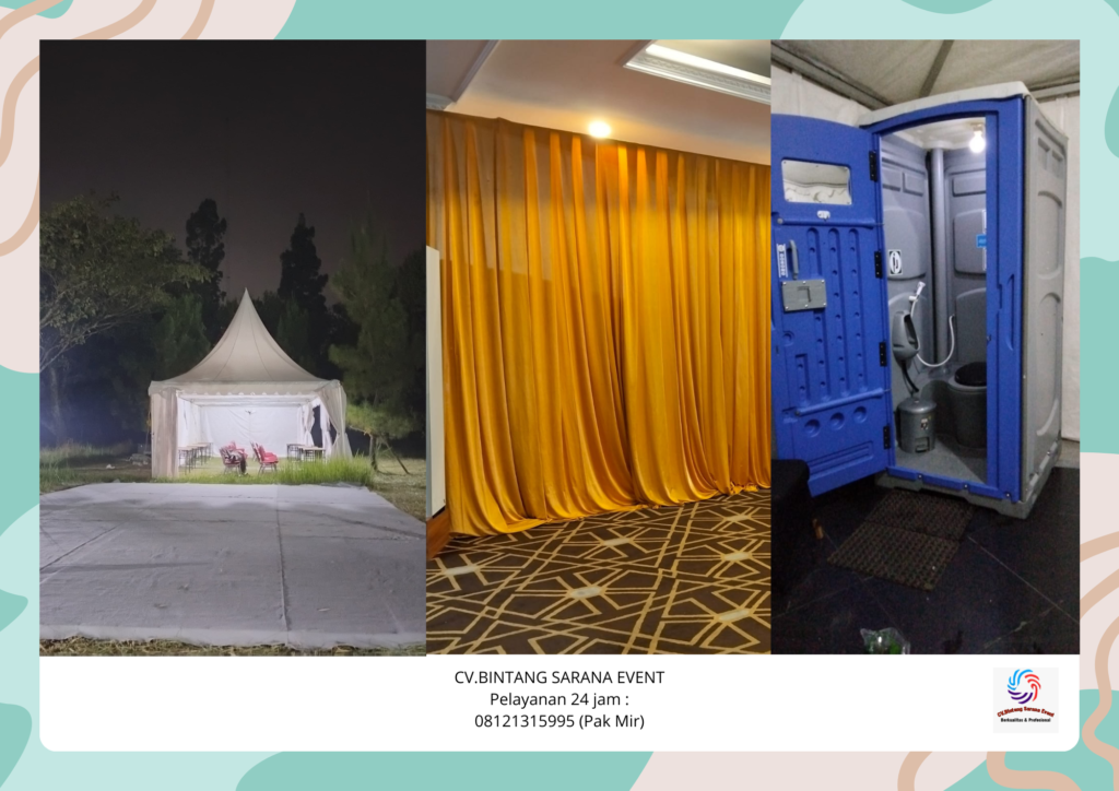 Rental Tirai filamin toilet portable Dan Tenda kerucut Subang