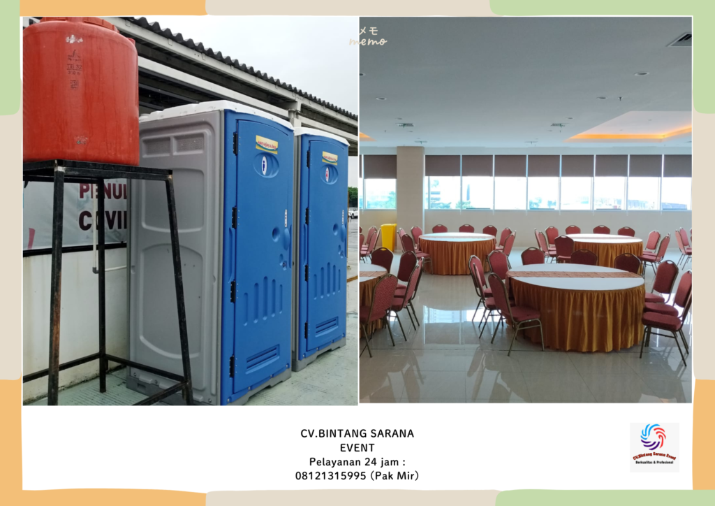 Sewa Round table D180cm Dan Sewa Toilet Portable Bogor