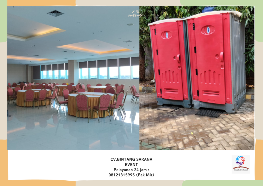 Sewa Round table D180cm Dan Sewa Toilet Portable Bogor