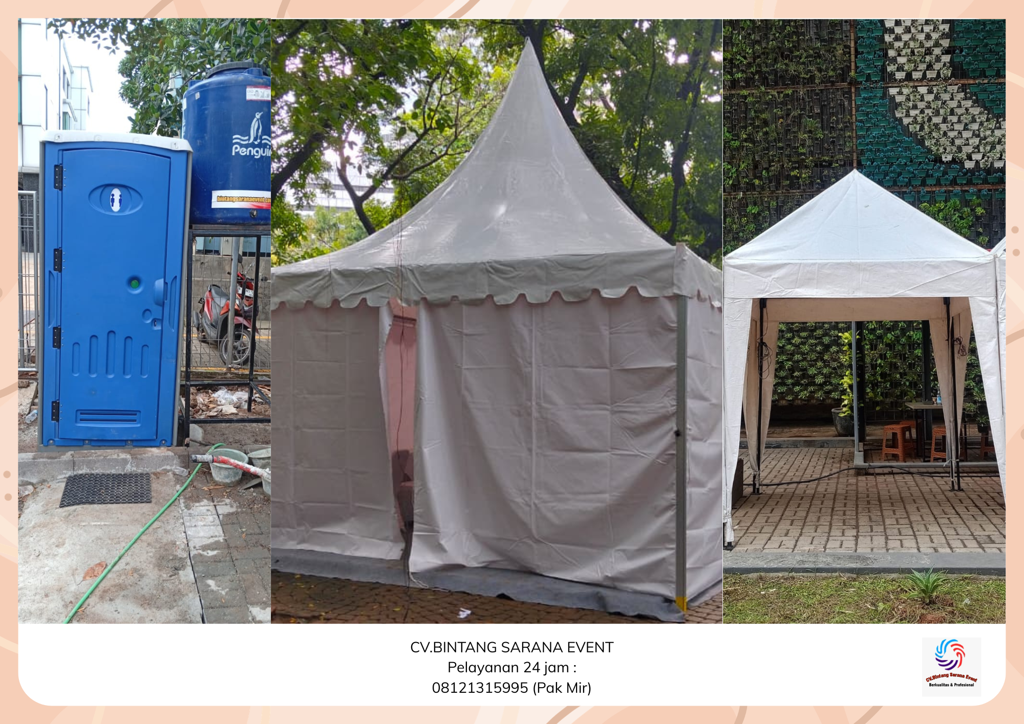 Sewa Tenda Cafe Toilet Portable Dan Tenda Kerucut Jakarta