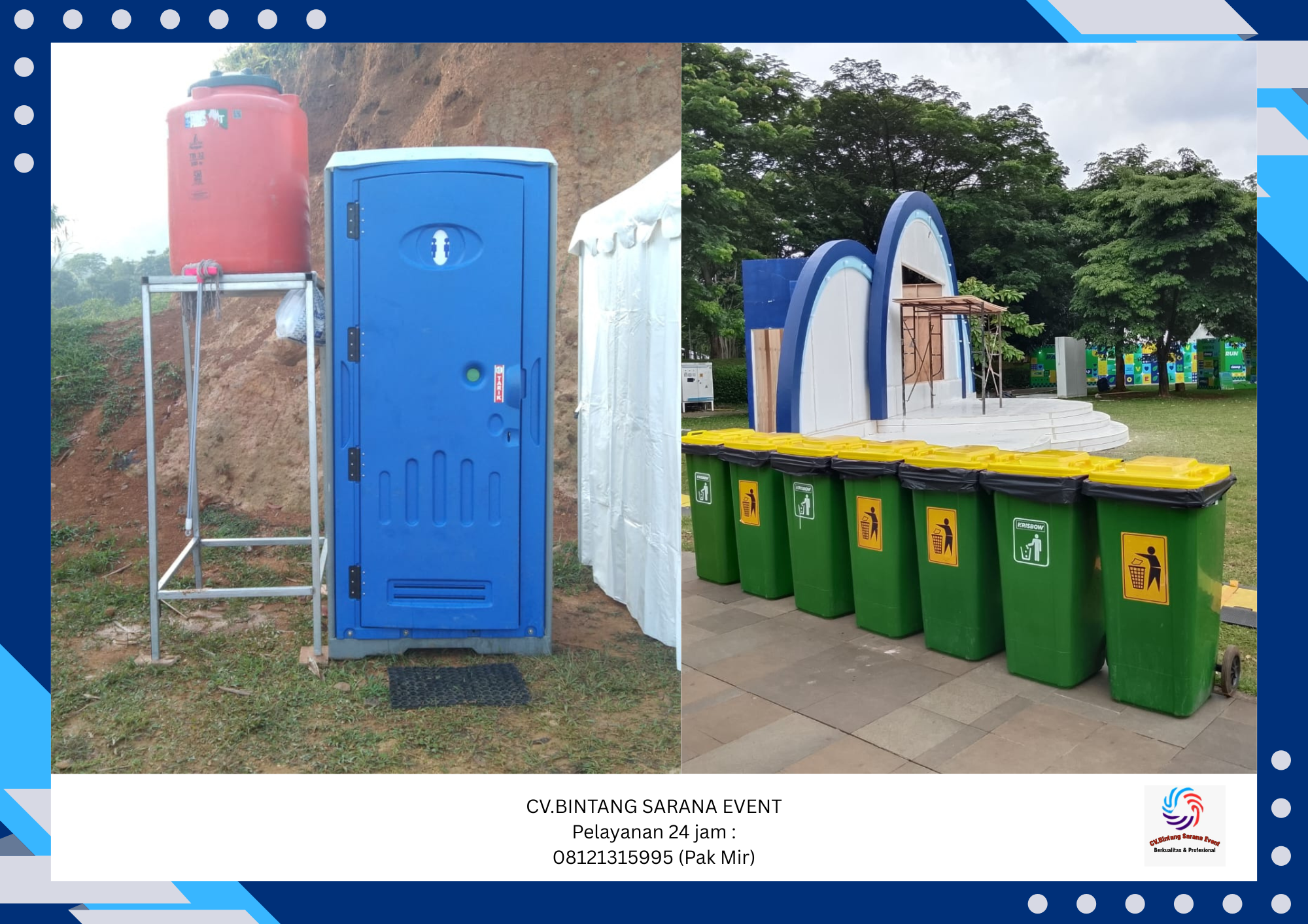 Sewa Tong atau Bak Sampah Dan Sewa Toilet Portable Depok