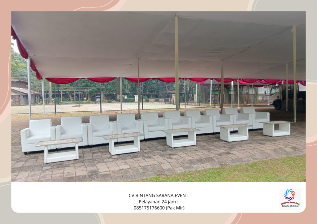 rental Sofa Putih Dan meja kaca VIP Putih area Jakarta