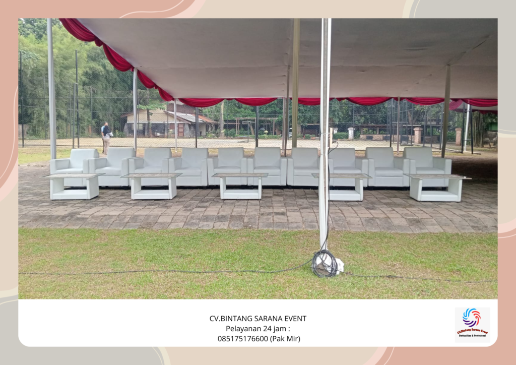 rental Sofa Putih Dan meja kaca VIP Putih area Jakarta