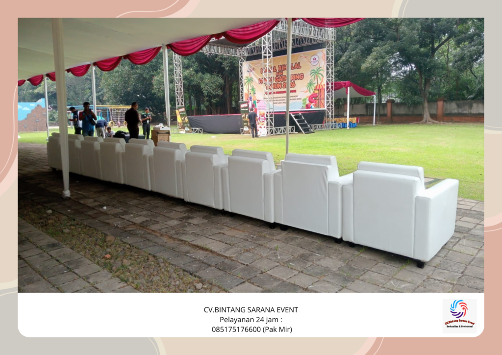 rental Sofa Putih Dan meja kaca VIP Putih area Jakarta