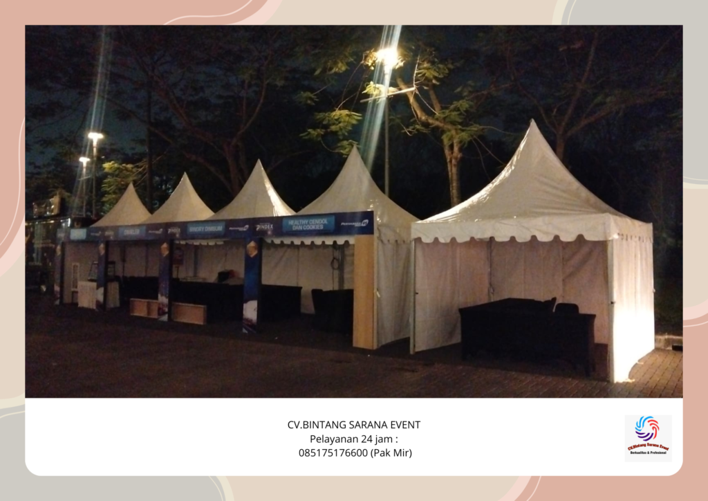 rental Tenda roder tenda bazar Dan tenda sarnafil Putih Cikampek