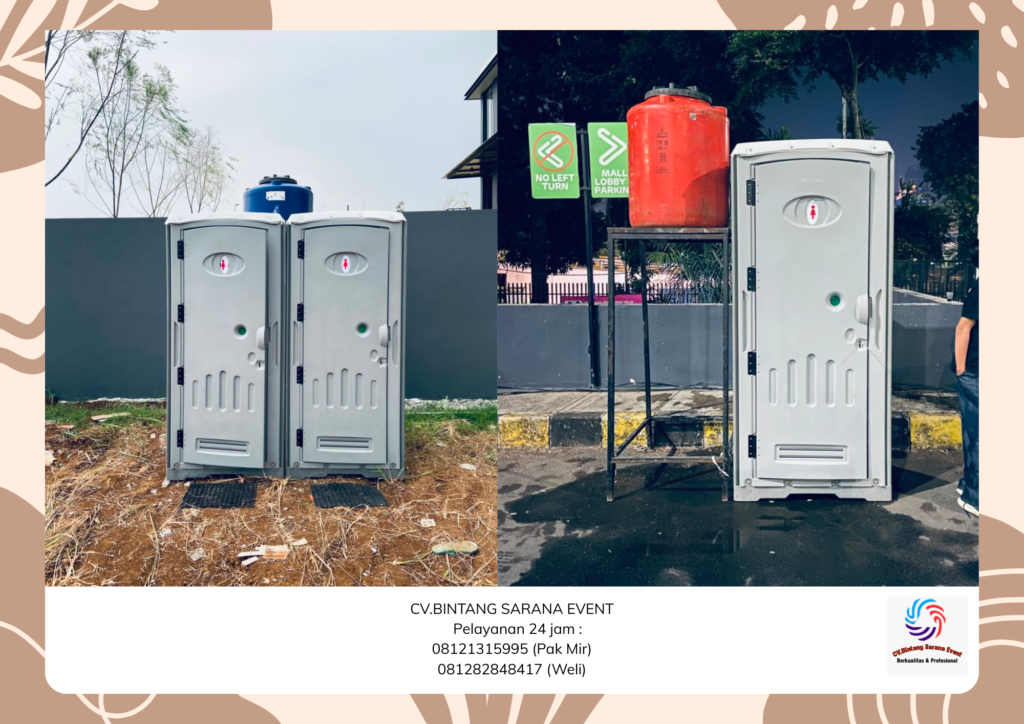 Rental Tenda Dekorasi Putih Merah Dan Toilet Portable Karawang