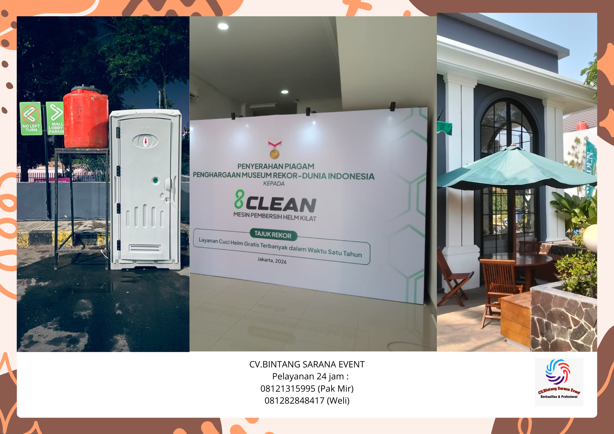 Sewa Backdrop Toilet portable Dan Tenda Parasol Area Bogor