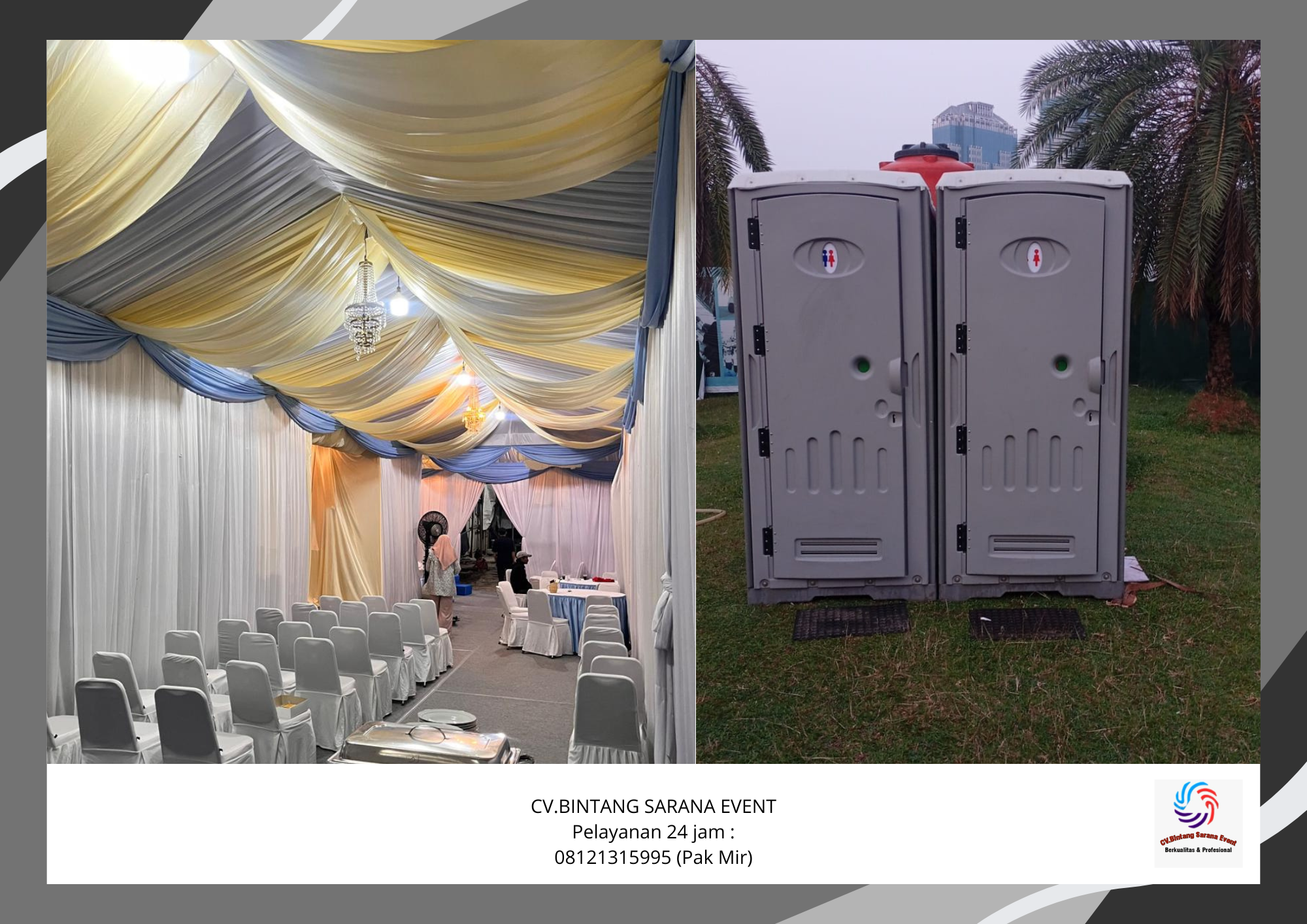 Sewa Tenda Serut Dan Toilet Portable Bersih Area Jababeka