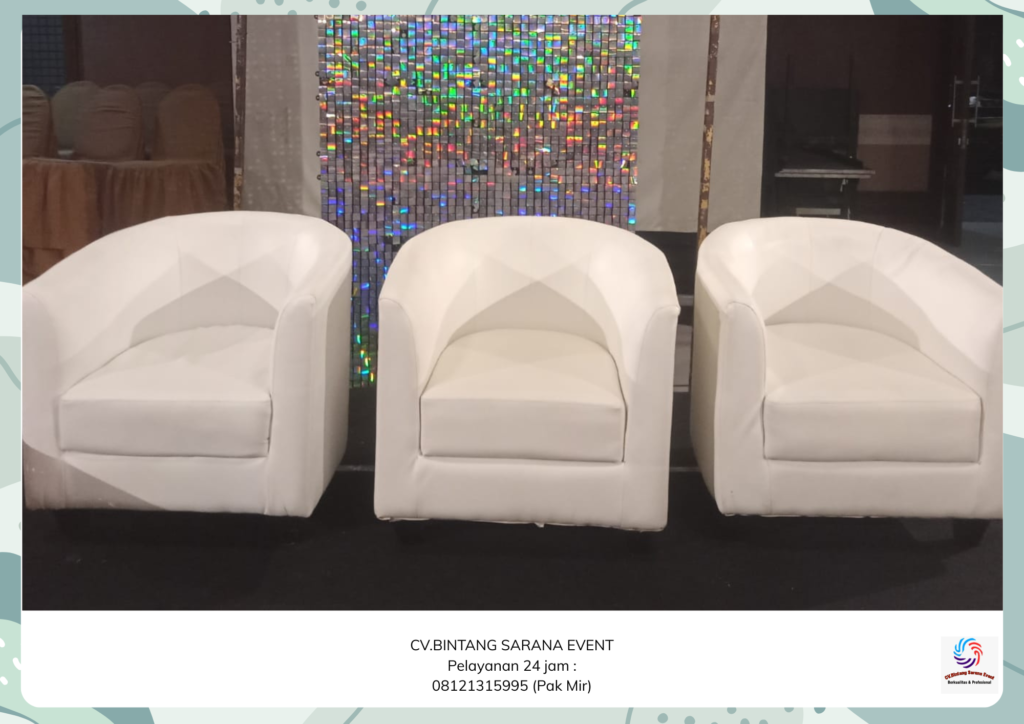 Sewa sofa Putih Type Oval Dan Toilet Portable Tambun Bekasi