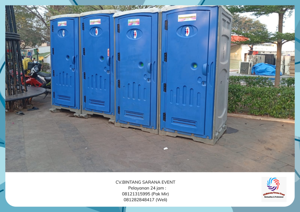 Rental Round Table Toilet Portable Dan Kursi Susun Stainless Bogor