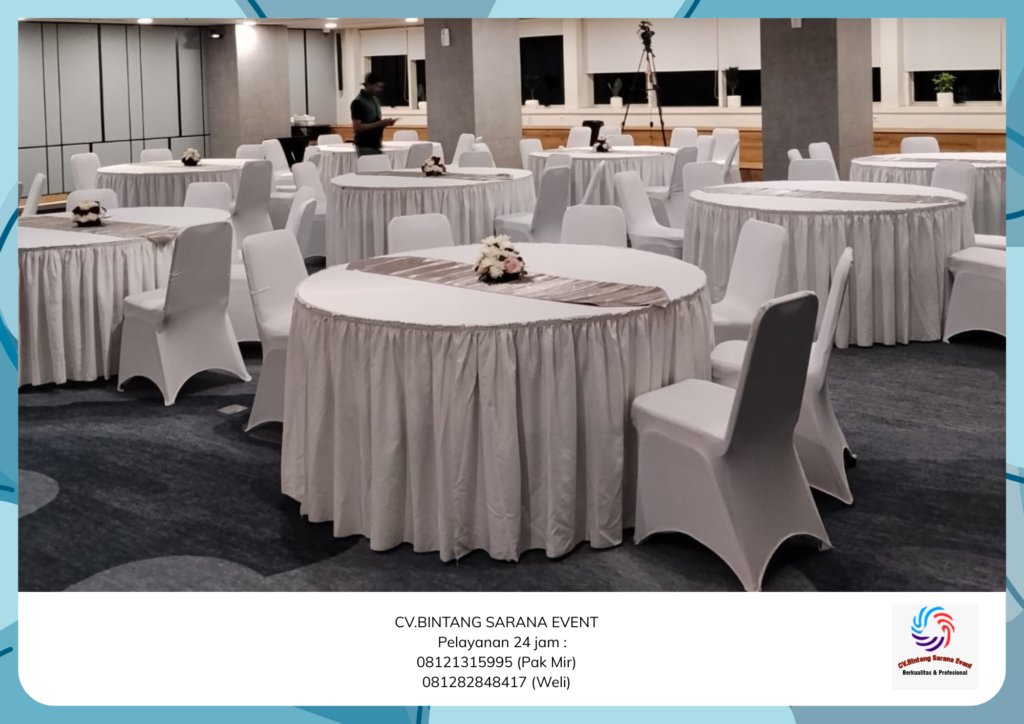 Rental Round Table Toilet Portable Dan Kursi Susun Stainless Bogor