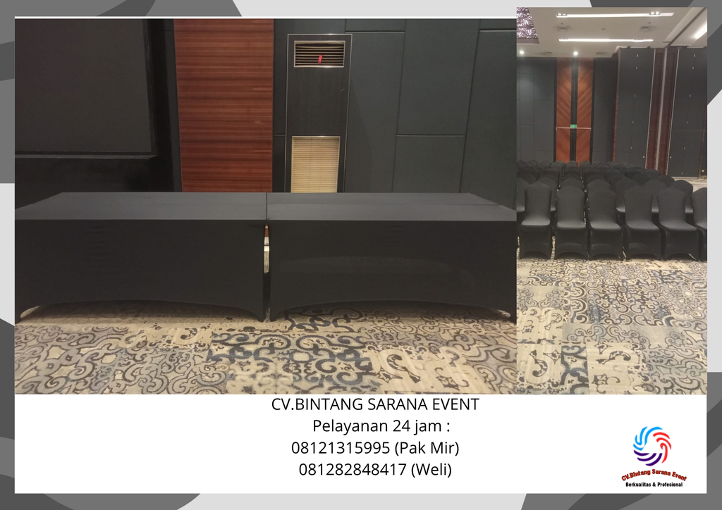 Sewa karpet meja IBM dan cover kursi Jakarta