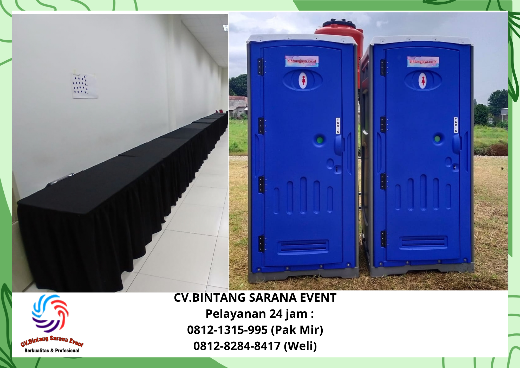 Rental Meja Kotak Dan Toilet Portable Bogor 0812-1315-995