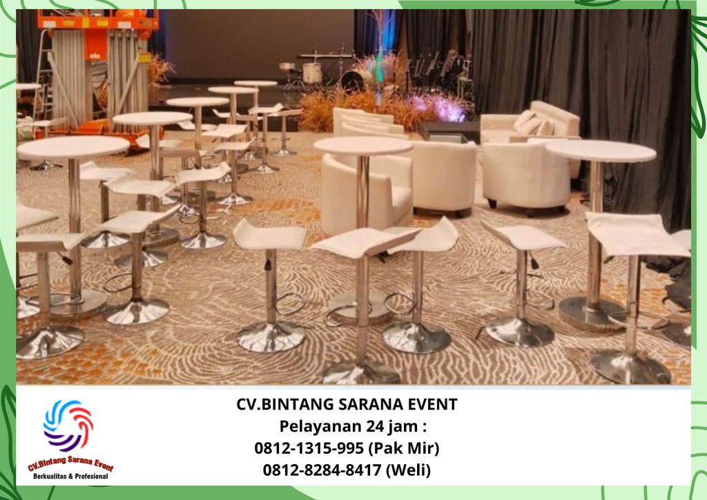 Sewa Barstool Putih Dan Toilet Portable Tangerang Selatan 08121315995