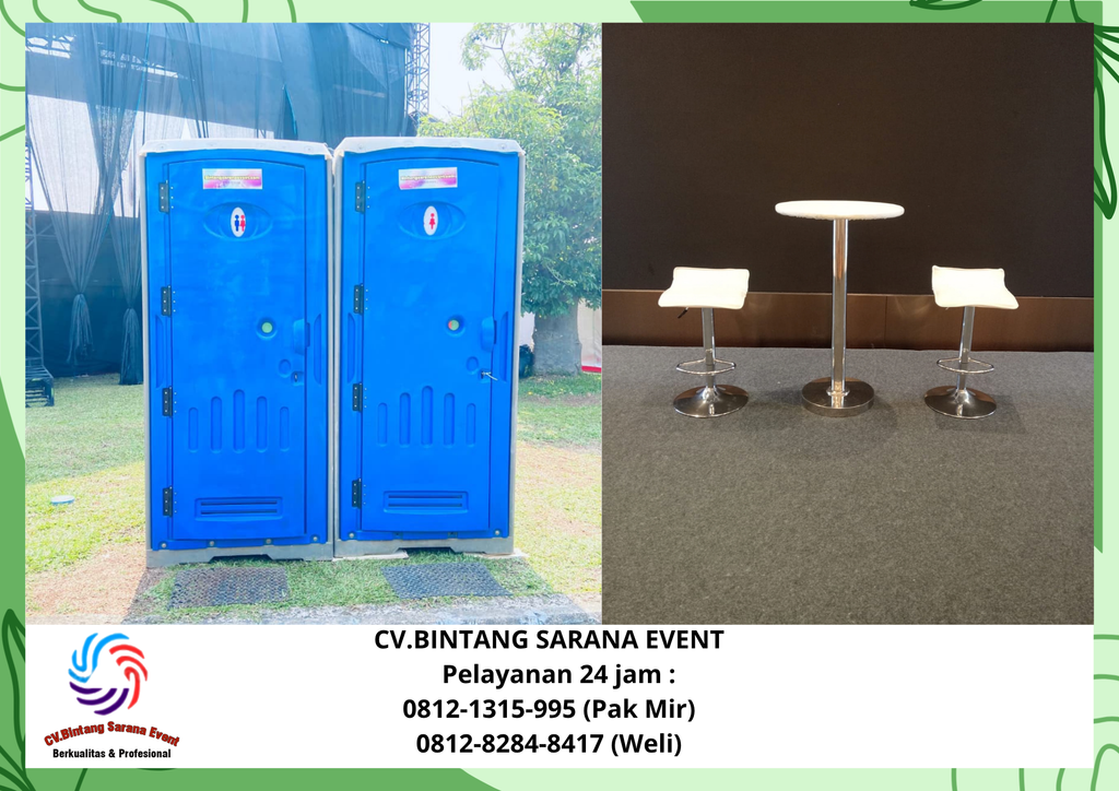 Sewa Barstool Putih Dan Toilet Portable Tangerang Selatan 08121315995